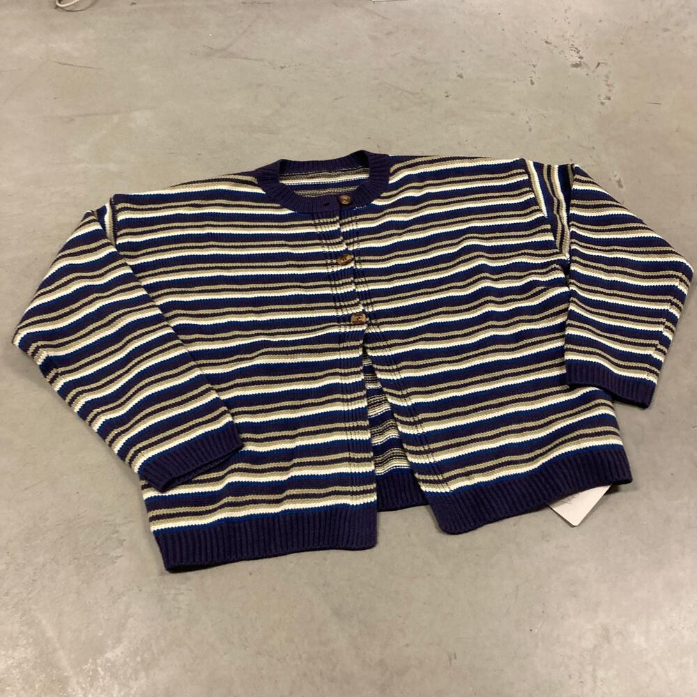 Y2K striped patterned cardigan sweater